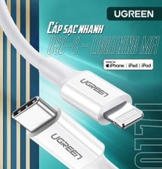 Cáp sạc nhanh IPhone Type C 18W truyền dữ liệu  UGREEN US171