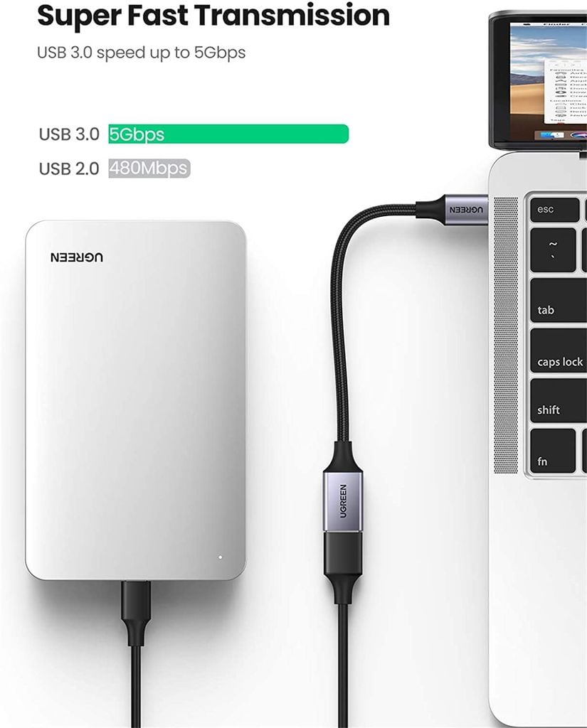 Bộ chuyển đổi USB type C sang USB 3.0 hỗ trợ OTG Ugreen US378