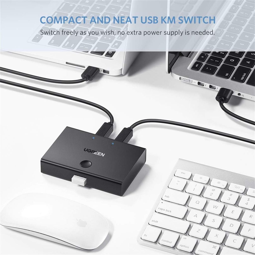 Switch chi sẻ 2 máy tính chung 1 máy in Ugreen 30345