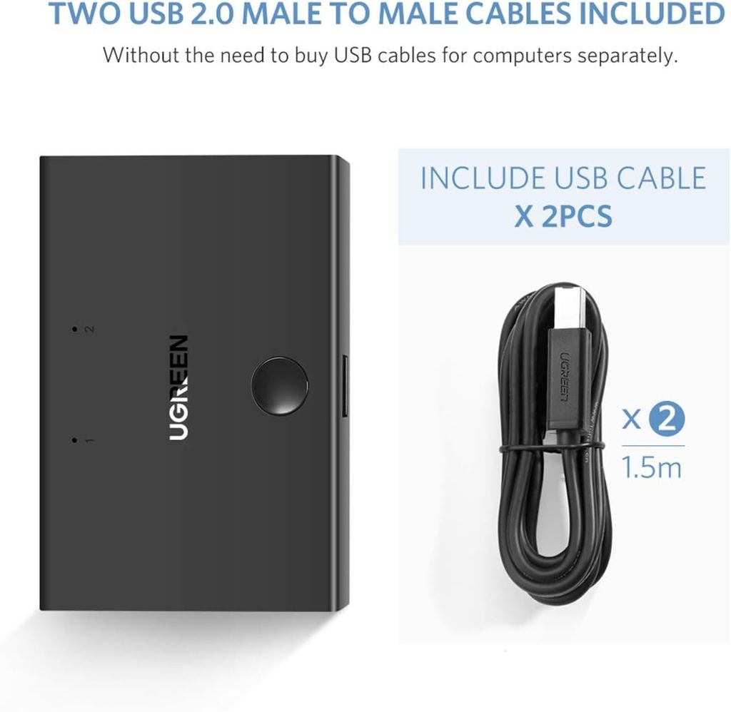 Switch chi sẻ 2 máy tính chung 1 máy in Ugreen 30345
