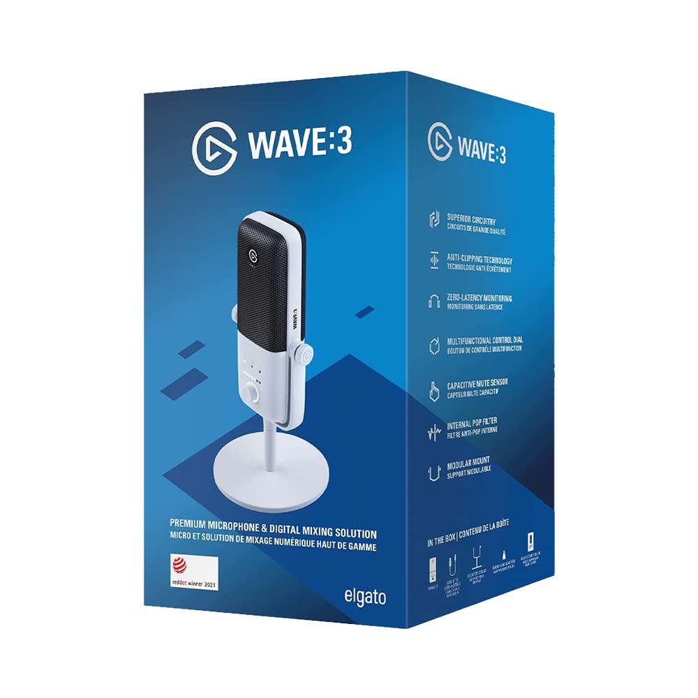 Thiết bị Stream Elgato Gaming  Microphone Elgato Wave 3 - White 10MAB9911