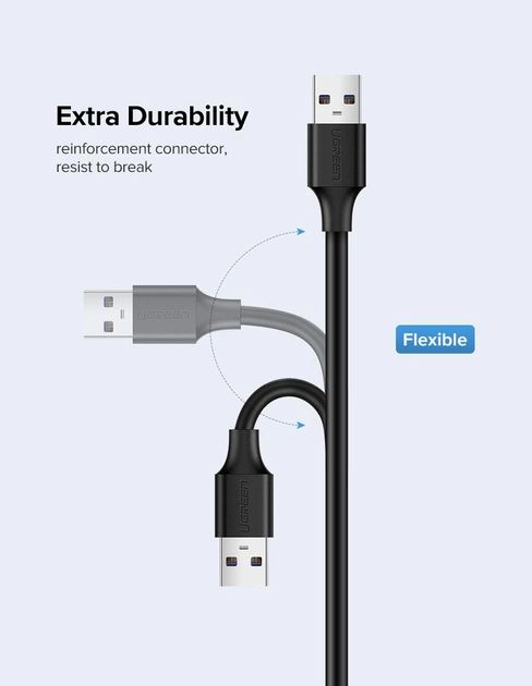 Dây nối dài USB 2.0 UGREEN US103 USB-A đực sang USB-A Cái nối dài dây sạc và truyền dữ liệu