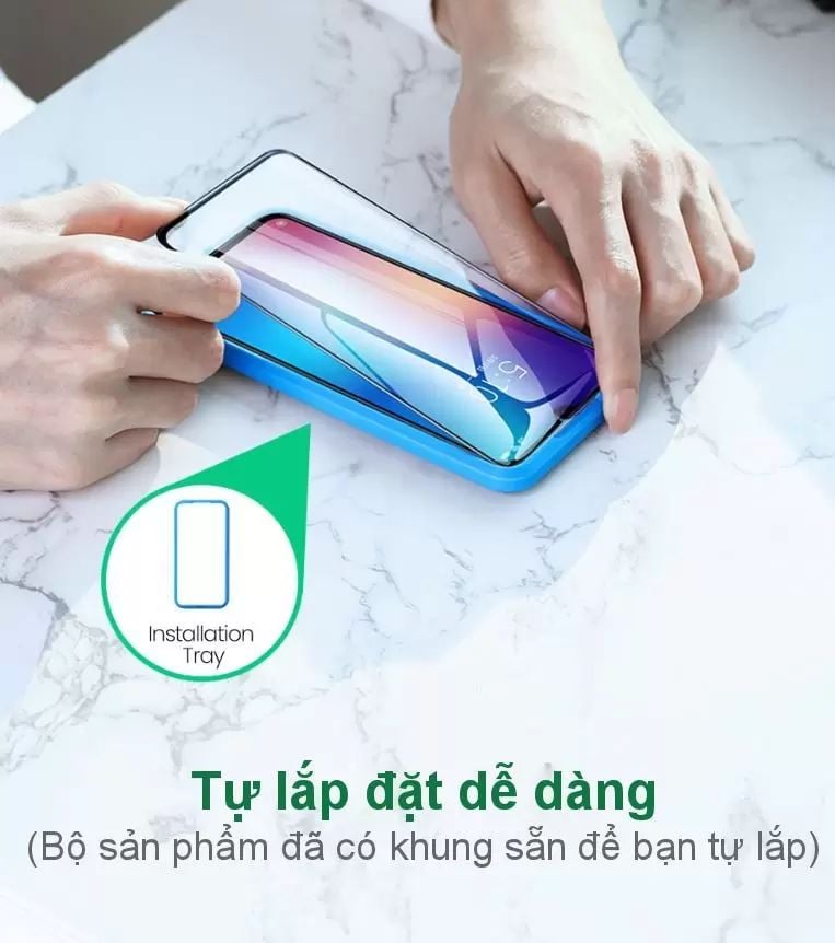 Miếng dán cường lực Xiaomi 8 UGREEN SP124 – Dán tràn viền HD – Độ cứng 9H hống trầy xước, bám vân tay (2 miếng/hộp)