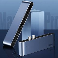 Hub Type C cho Macbook UGREEN 50984 HDMI+ 3xUSB 3.0  + Gigabit Lan + Type-C PD