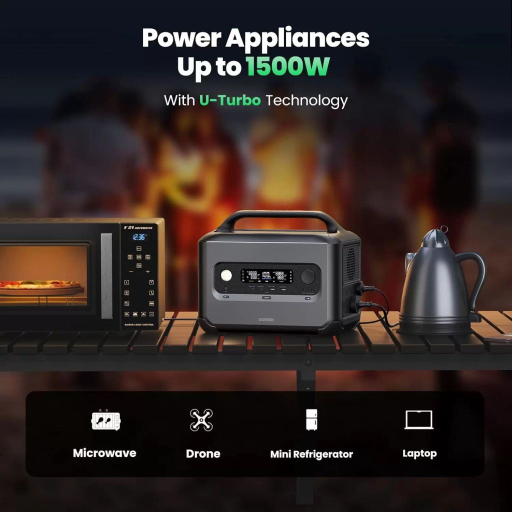 Trạm sạc dự phòng Ugreen GS600 Sạc nhanh 1,5 giờ, Pin LiFePO4, Ổ cắm điện xoay chiều 600W