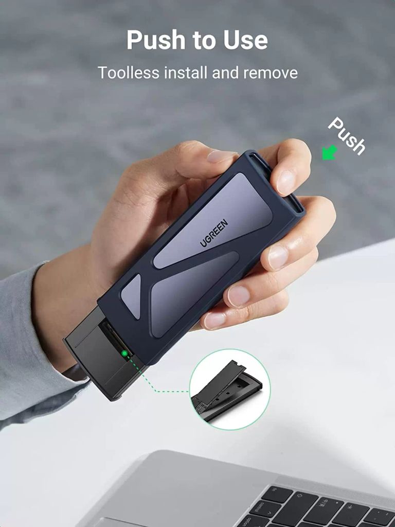 Vỏ đựng ổ cứng SSD M.2 B-Key & M+B Key NVME/PCIE GEN2 tốc độ 10Gbps Ugreen 70691 cao cấp (Max 2TB) – Hàng Chính Hãng