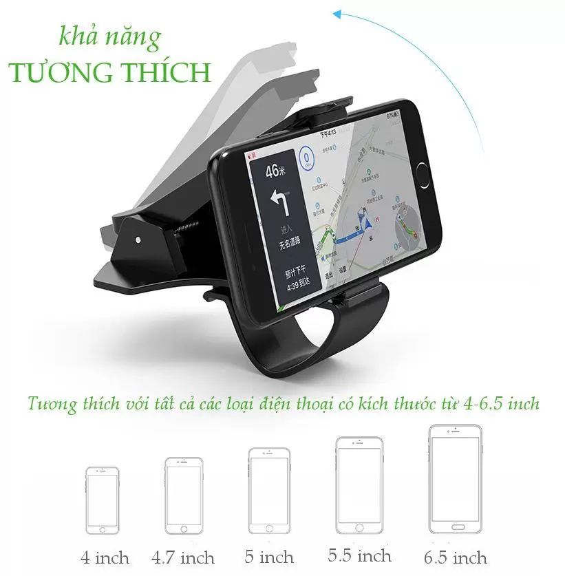Kẹp giữ điện thoại UGREEN LP136 Sử dụng trên ô tô cho, tương thích điện thoại kích thước từ 4 đến 6.5 inch – Hãng phân phối chính hãng