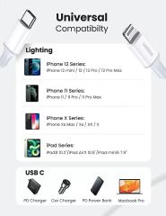 Cáp sạc nhanh Iphone USB-C to Lightning Ugreen US532 chuẩn MFi, dài 1m, Sạc & Đồng bộ dữ liệu