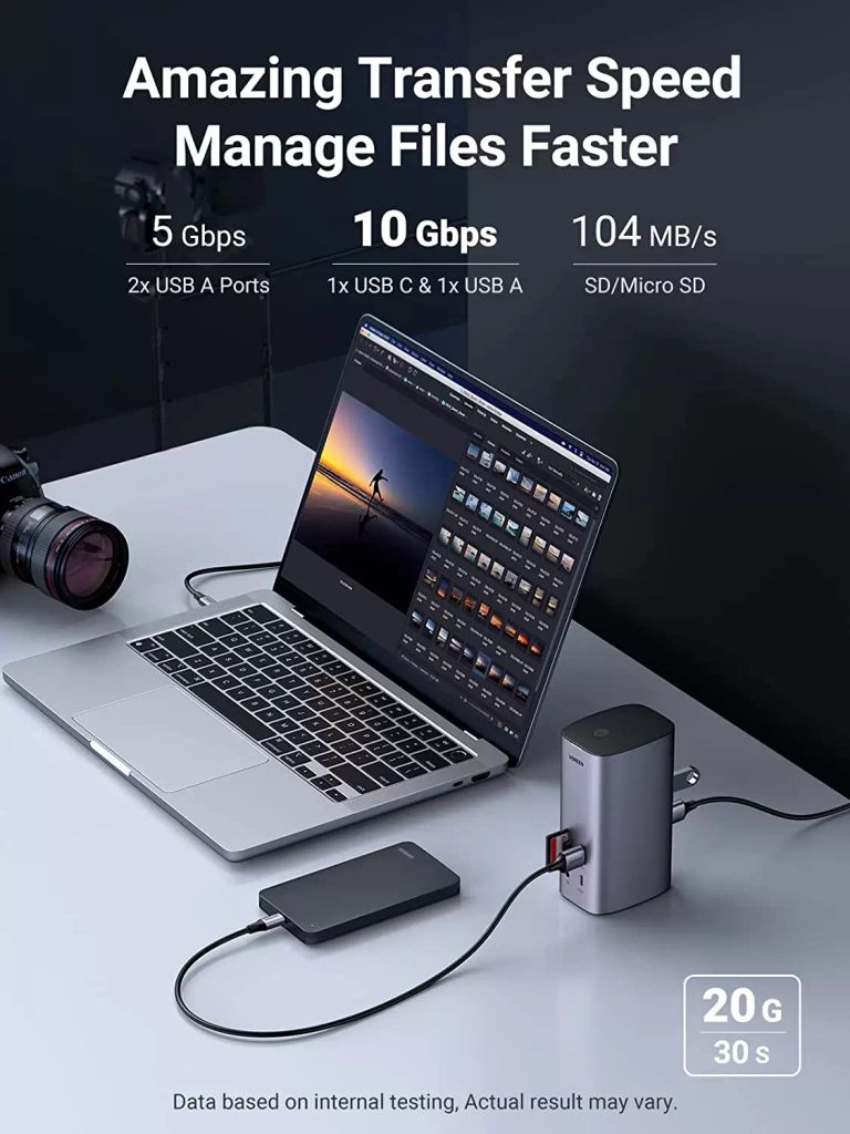 Bộ chuyển đổi Type C Ugreen 90325 đang năng 12-in-1 MicroSD, DisplayPort, Ethernet, HDMI, USB 3.2 Gen 1, Secure Digital Card, USB 3.2 Gen 2