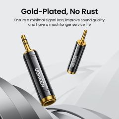 Đầu chuyển 3.5mm đực sang 6.5mm cái UGREEN AV168 mạ vàng, chống suy hao