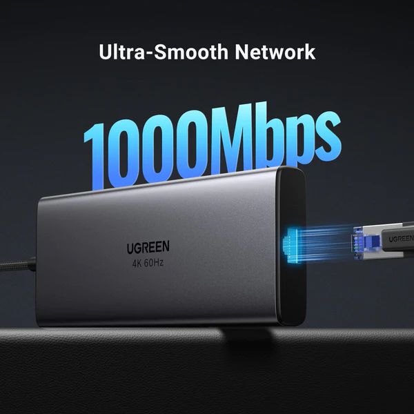 Hub Type C Ugreen 15532 2*USB A3.0 + 1USBA+ 1USB- C+HDMI+RJ45 Gigabit+SD/TF+PD