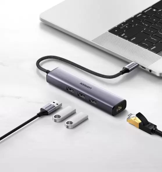 Hub chuyển đổi USB type C to 3×USB 3.0 + RJ45 10/100/1000Mbps Ugreen 20920