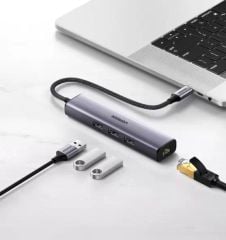 Hub chuyển đổi USB type C to 3×USB 3.0 + RJ45 10/100/1000Mbps Ugreen 20920