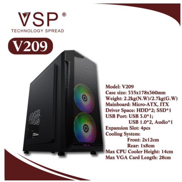 Case VSP  V208 - V209 (mATX) USB 3.0