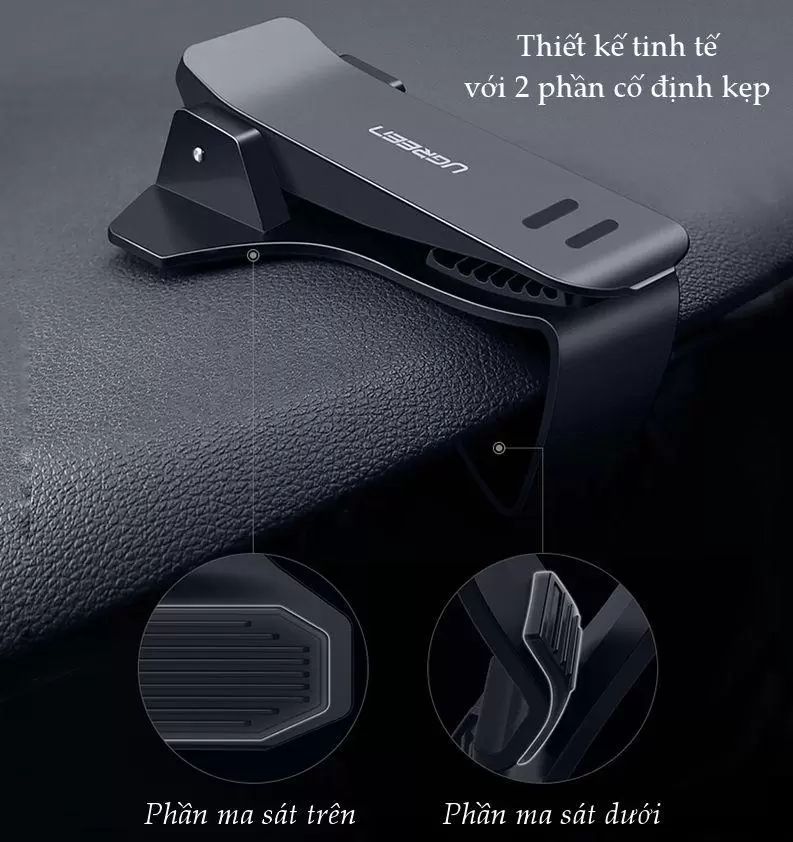 Kẹp giữ điện thoại UGREEN LP136 Sử dụng trên ô tô cho, tương thích điện thoại kích thước từ 4 đến 6.5 inch – Hãng phân phối chính hãng