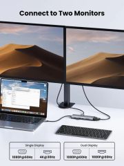 HUB chuyển đổi Type C Ugreen 15601 USB-C sang 3xUSB-A 3.0 + HDMI + VGA+ RJ45(LAN) + SD/TF +3.5mm+PD 4K30Hz