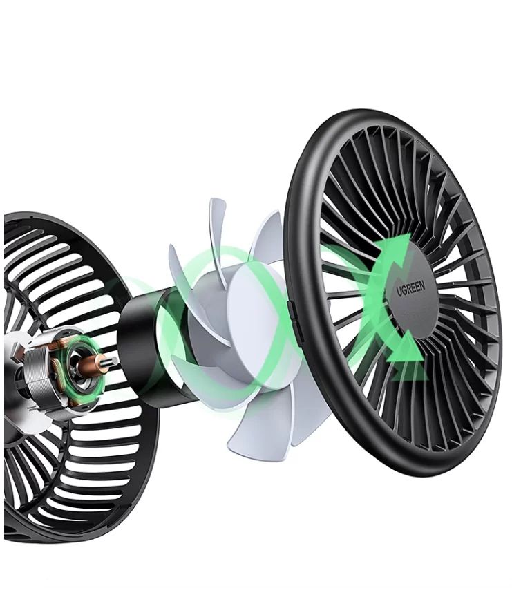 Quạt mini cài khe gió điều hòa trên xe hơi cổng USB UGREEN LP436