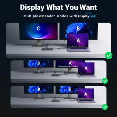 Hub USB-C Đa Năng UGREEN 90912 Hỗ Trợ 4K@60Hz và USB 3.1 2xUSB-A 3.2, USB-C 3.2, 2xHDMI, 2xDP, RJ45 Gigabit,PD
