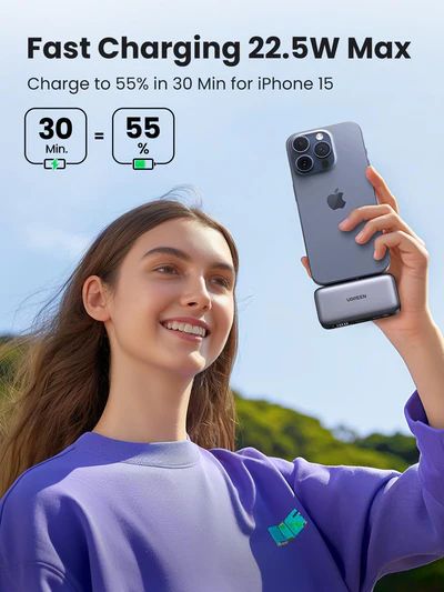 Sạc Dự Phòng Mini tích hợp đầu sạc type C 5000mAh 22.5W UGREEN PB503