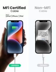 Cáp sạc nhanh Iphone USB-C to Lightning Ugreen US532 chuẩn MFi, dài 1m, Sạc & Đồng bộ dữ liệu