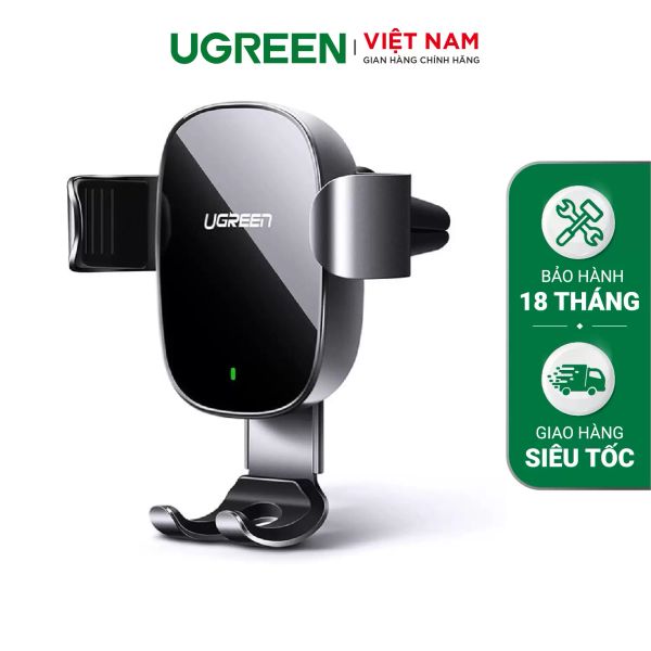 Sạc không dây trên ô tô UGREEN CD157 Cắm khe gió điều hòa trên xe hơi dùng cho màn hình từ 4.7-6.2 inch như iPhone 8/X/samsung galaxy S9+…