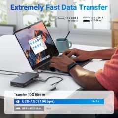 Hub USB-C Đa Năng UGREEN 90912 Hỗ Trợ 4K@60Hz và USB 3.1 2xUSB-A 3.2, USB-C 3.2, 2xHDMI, 2xDP, RJ45 Gigabit,PD