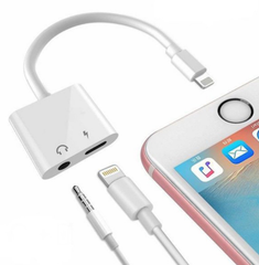 Cáp chuyển đổi tai nghe 2 đầu vừa sạc vừa nghe iphone ipad - jack chuyển đổi tai nghe từ lightning sang cổng loa 3.5mm dùng bluetooth