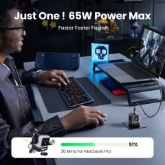 Củ sạc nhanh 65W RoboGaN Mini Ugreen CD361 sạc nhanh 65W, chân dẹt