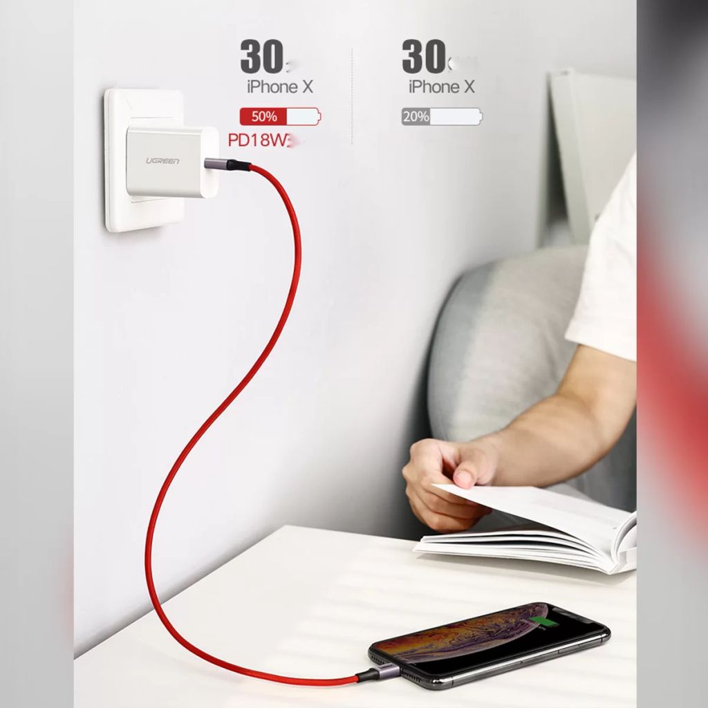 Cáp sạc nhanh Lightning Ugreen US298 – Sạc Nhanh, Truyền Dữ Liệu, 1M