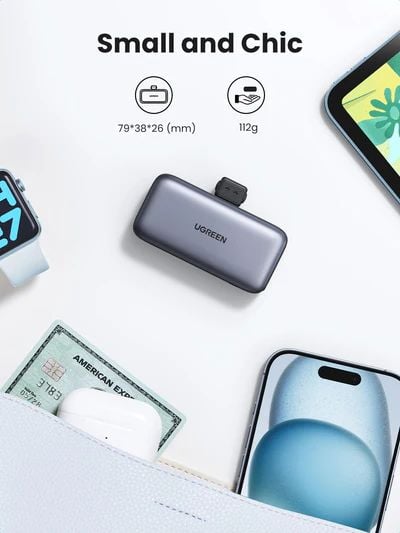 Sạc Dự Phòng Mini tích hợp đầu sạc type C 5000mAh 22.5W UGREEN PB503