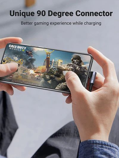 Cáp sạc nhanh Type C và truyền dữ liệu 1 đầu 90 độ Ugreen US385