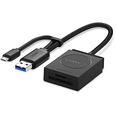 Đầu đọc thẻ Ugreen 20203 hỗ trợ TF và SD đầu vào Type C và USB 3.0