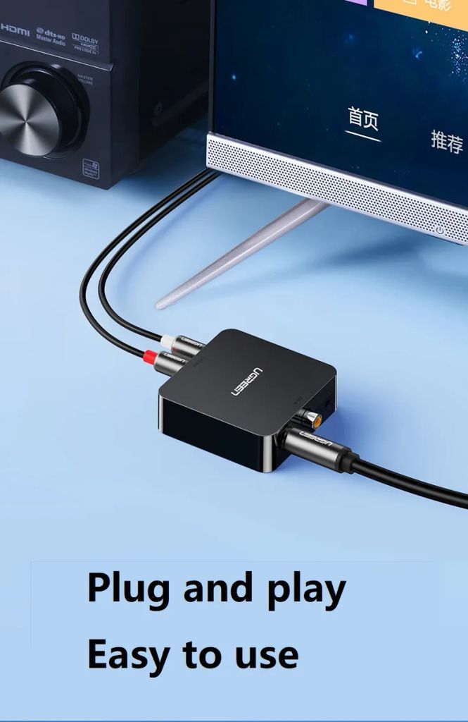 Bộ chuyển audio quang Coaxial sang AV RCA Ugreen 30523