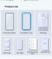 Miếng dán cường lực Xiaomi 8 UGREEN SP124 – Dán tràn viền HD – Độ cứng 9H hống trầy xước, bám vân tay (2 miếng/hộp)