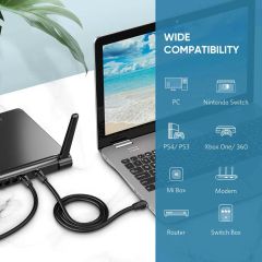 Cáp mạng Cat8 UGREEN NW121 – 2000MHz 25Gbps lõi đồng nguyên chất 24AWG, đầu tiếp mạ vàng