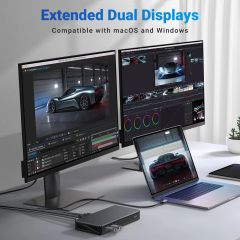 Hub USB-C Đa Năng UGREEN 90912 Hỗ Trợ 4K@60Hz và USB 3.1 2xUSB-A 3.2, USB-C 3.2, 2xHDMI, 2xDP, RJ45 Gigabit,PD