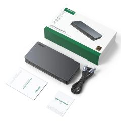 Hub USB-C Đa Năng UGREEN 90912 Hỗ Trợ 4K@60Hz và USB 3.1 2xUSB-A 3.2, USB-C 3.2, 2xHDMI, 2xDP, RJ45 Gigabit,PD