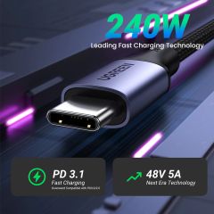 Cáp sạc nhanh và truyền dữ liệu Type C 240W Ugreen US535