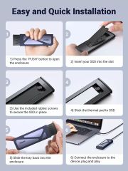 Vỏ đựng ổ cứng SSD M.2 B-Key & M+B Key NVME/PCIE GEN2 tốc độ 10Gbps Ugreen 70691 cao cấp (Max 2TB) – Hàng Chính Hãng