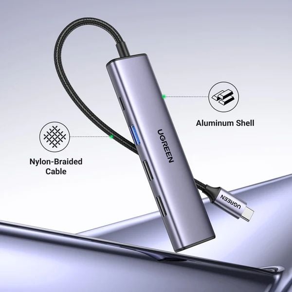 Hub chuyển đổi Type C Ugreen 15495 HDMI 4K@30Hz, USB 2.0, USB 3.0, Sạc PD 100W
