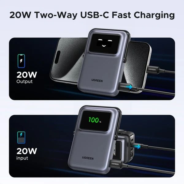 Pin Sạc Dự Phòng Không Dây Từ Tính 10000mAh UGREEN PB752