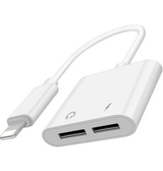 Cáp chuyển đổi tai nghe 2 đầu vừa sạc vừa nghe iphone ipad - jack chuyển đổi tai nghe từ lightning sang 2 cổng lightning