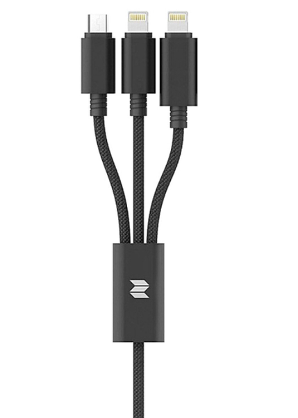 Cáp Rock Space Dây Dù 3 Cổng Lightning / Lightning / Micro USB Version A RCB0436