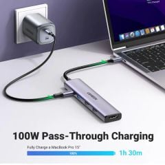 Hub chuyển đổi Type C Ugreen 15495 HDMI 4K@30Hz, USB 2.0, USB 3.0, Sạc PD 100W
