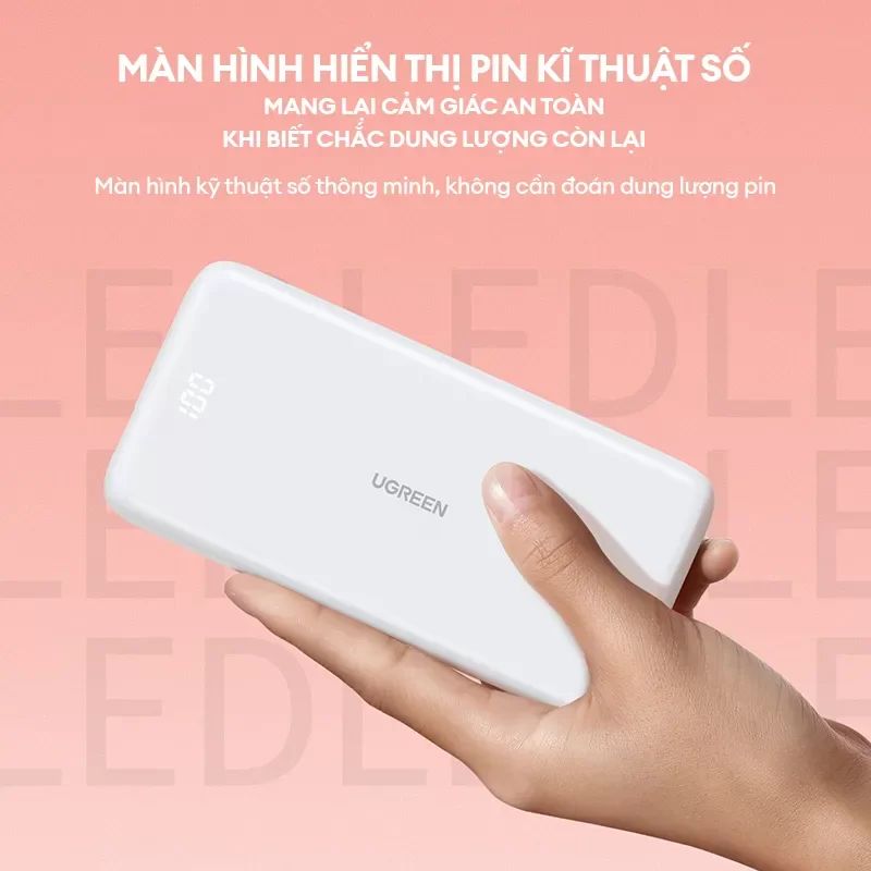 Pin sạc dự phòng UGREEN PB200 10000mAh Cổng sạc 2 chiều PD20W+20W, Sạc nhanh thông minh Power X, pin ATL