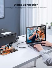 Cáp máy in USB A sang USB B UGREEN US369 – Tốc độ truyền tải 480Mbps – Sử dụng rộng rãi cho máy Fax máy in…