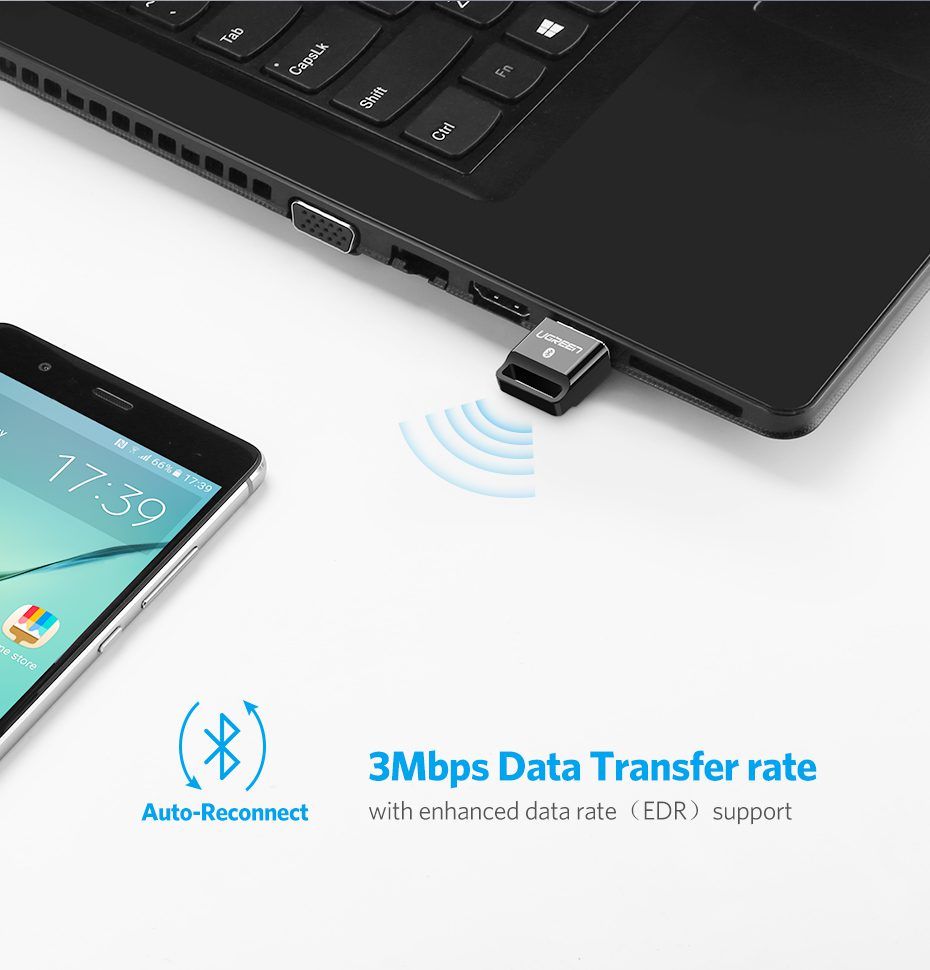 USB Bluetooth Ugreen US192 hỗ trợ Qualcomm® aptX™