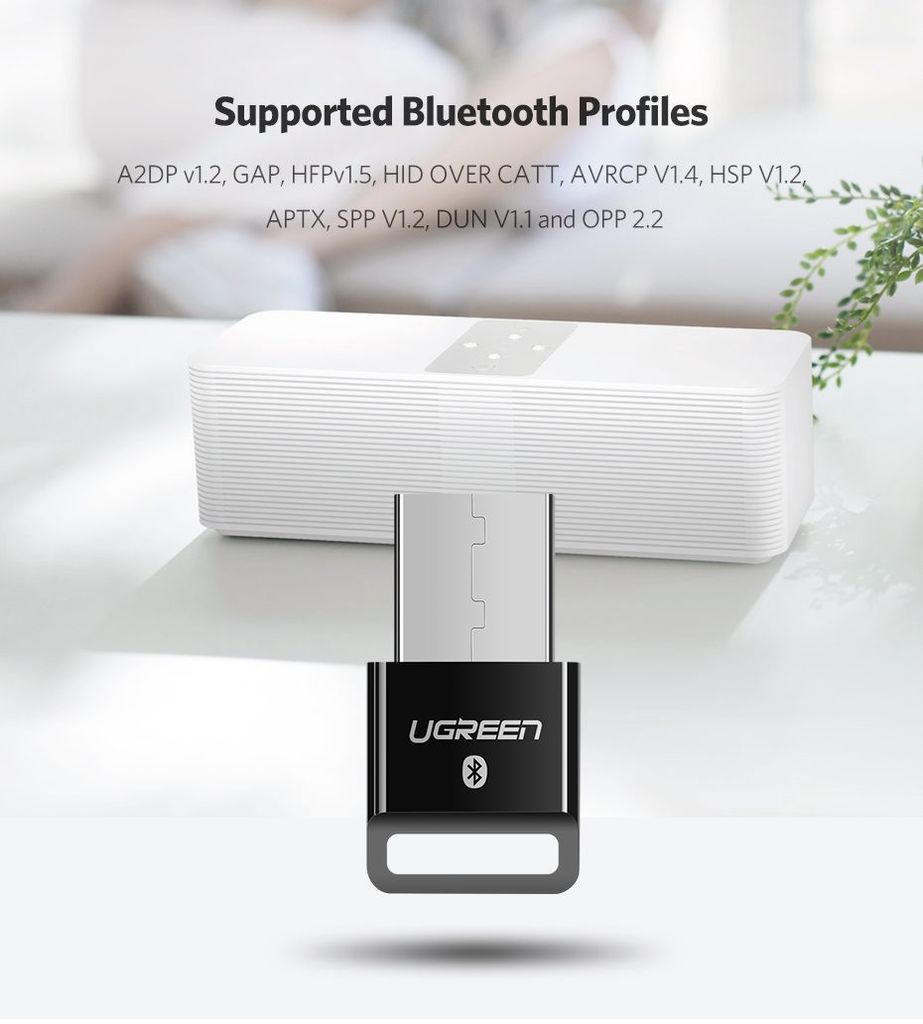 USB Bluetooth Ugreen US192 hỗ trợ Qualcomm® aptX™
