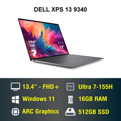 Laptop - Máy tính xách tay Dell XPS 13 9340 Core Ultra 7 155H/ 16GB/ 512GB/ 13.4 Inch FHD+ / Win 11/Graphite