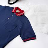  Áo Polo Nam Gucci Cotton Piquet 'Navy' 